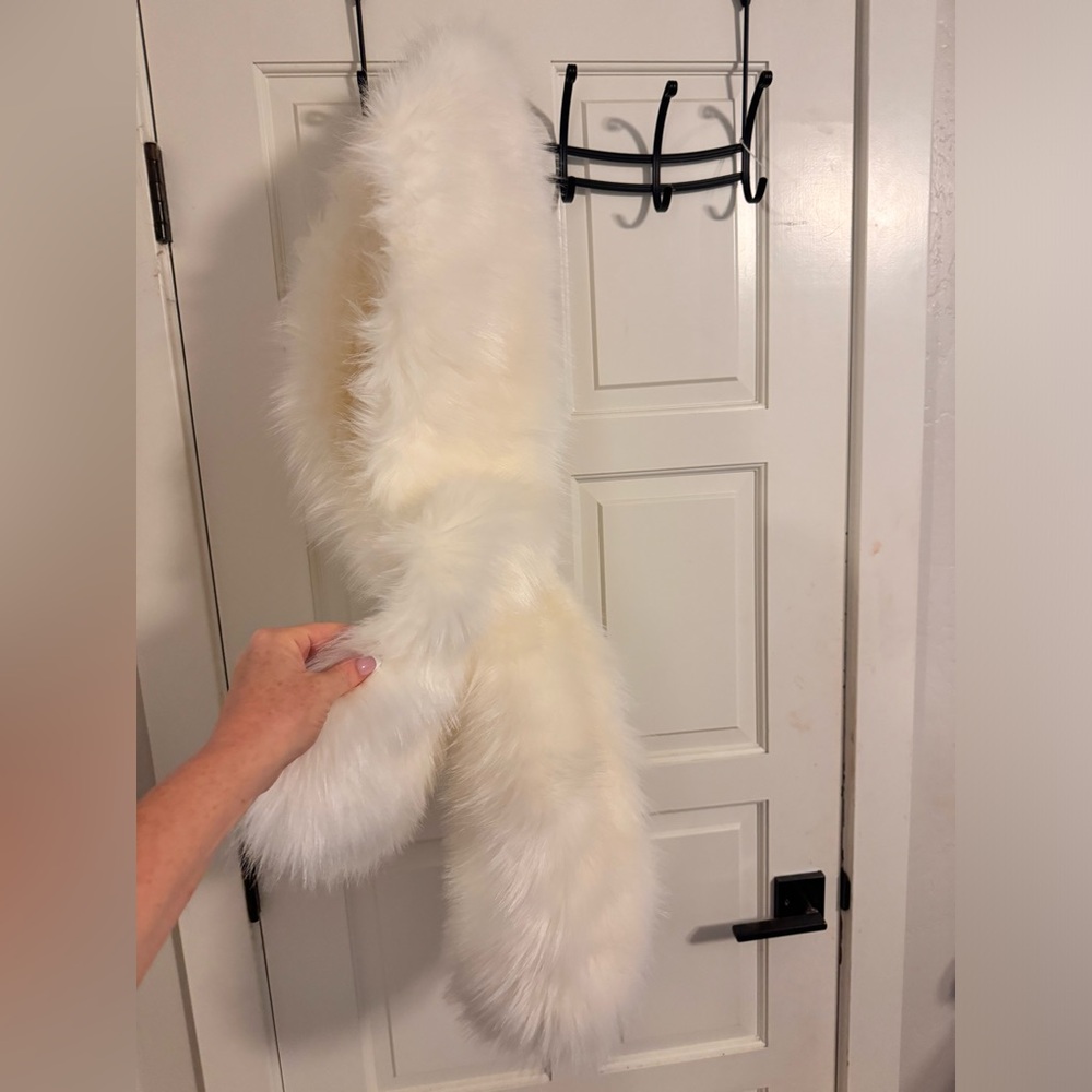White fur wedding shawl